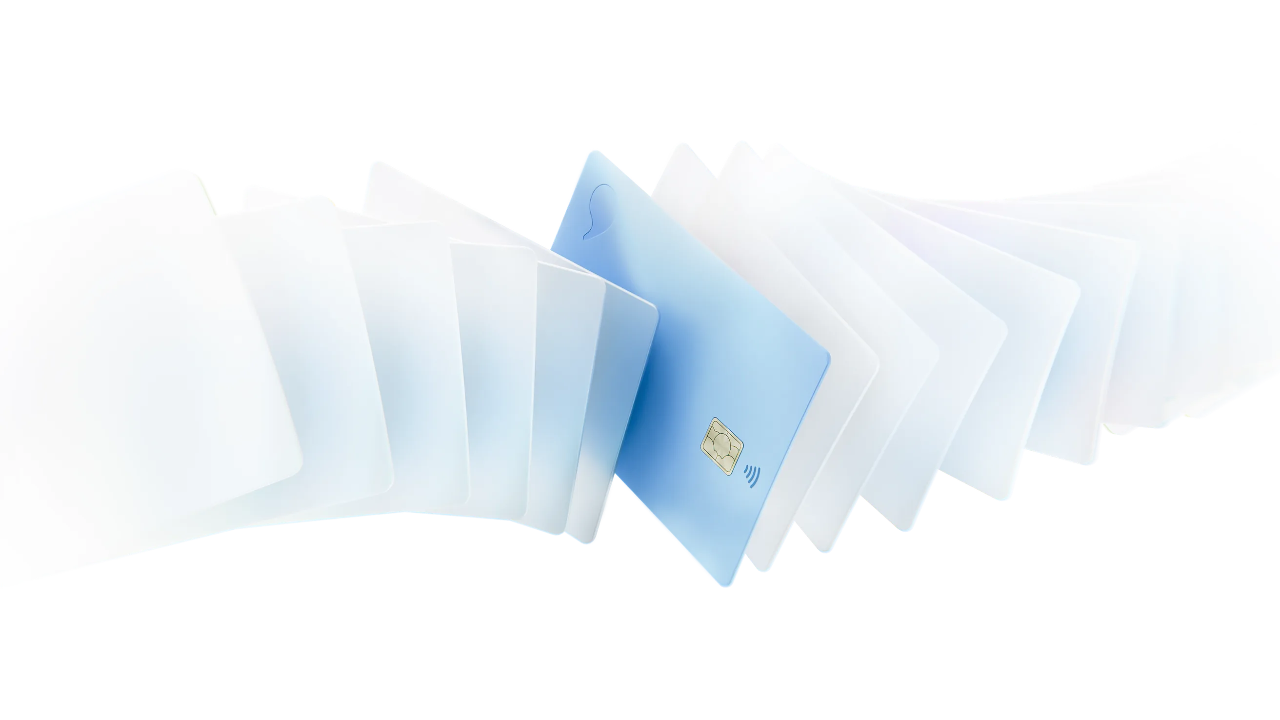 A fan of Commas cards